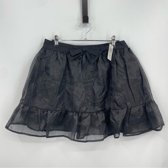 Hot Topic Cosmic Aura Black Organza Bow Mini Skirt Sz S - Picture 1 of 9